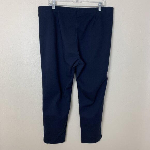 J Jill Womens 18P Pants Essential Cotton Stretch Ankle Navy Blue Pockets Stretch - Picture 3 of 15